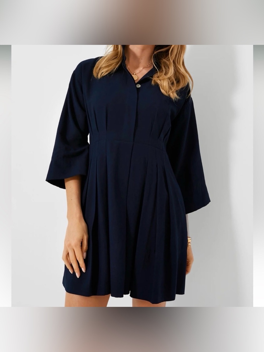 NWT Tuckernuck Pomander Place Navy Blue Lined Darien Dress Pockets Size L
